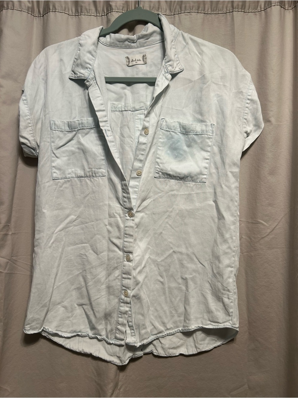 Altar'd State Pale Blue Short-Sleeve Button-Down Shirt